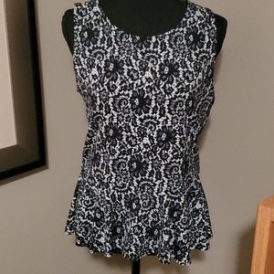 Vince Camuto sleeveless peplum top M